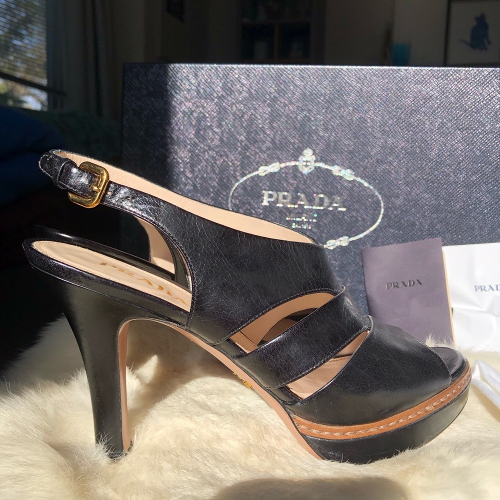 Prada Calzature Donna High Heel Sandals 36.5 - Picture 1 of 8